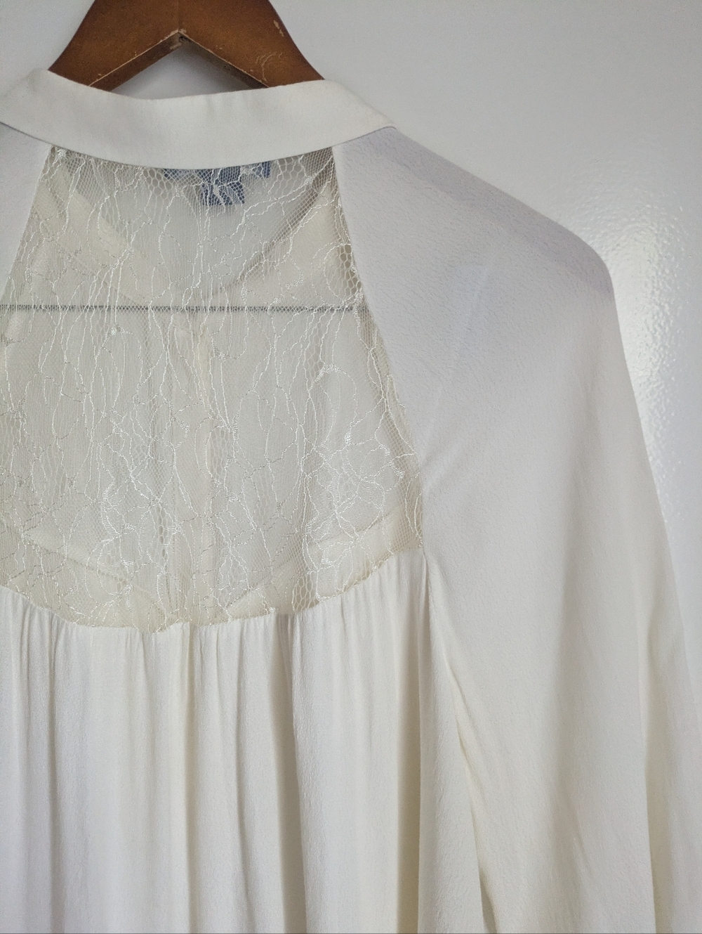 Anthropologie Lie Romantic Bohemian Ruffled Lace Blouse White Size 14 - Picture 12 of 16